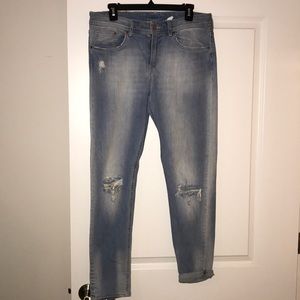 H&M boyfriend low rise jeans.